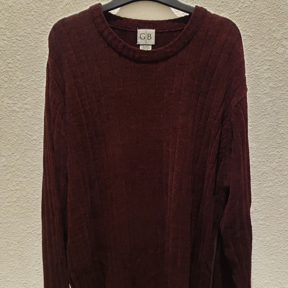 Geoffrey Beene Solid Deep Burgundy Dress Sweater Men's - sz XL - Picture 1 of 4